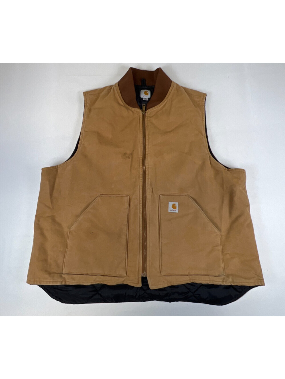 Carhartt Men Brown Duck Quilted Lined V01 BRN Work Vest 3XL Tall